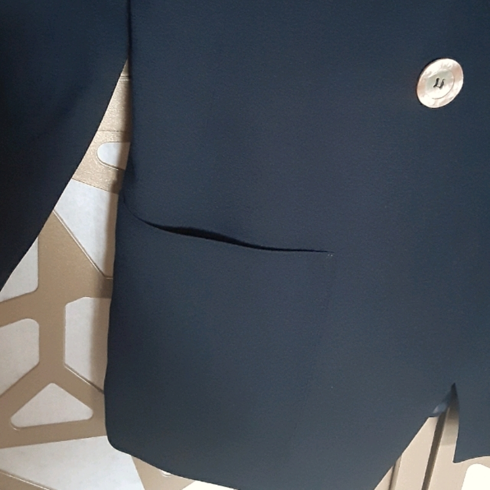 🎇HP🎆VINTAGE DIOR Navy Blazer Pearl Buttons - Picture 2 of 8